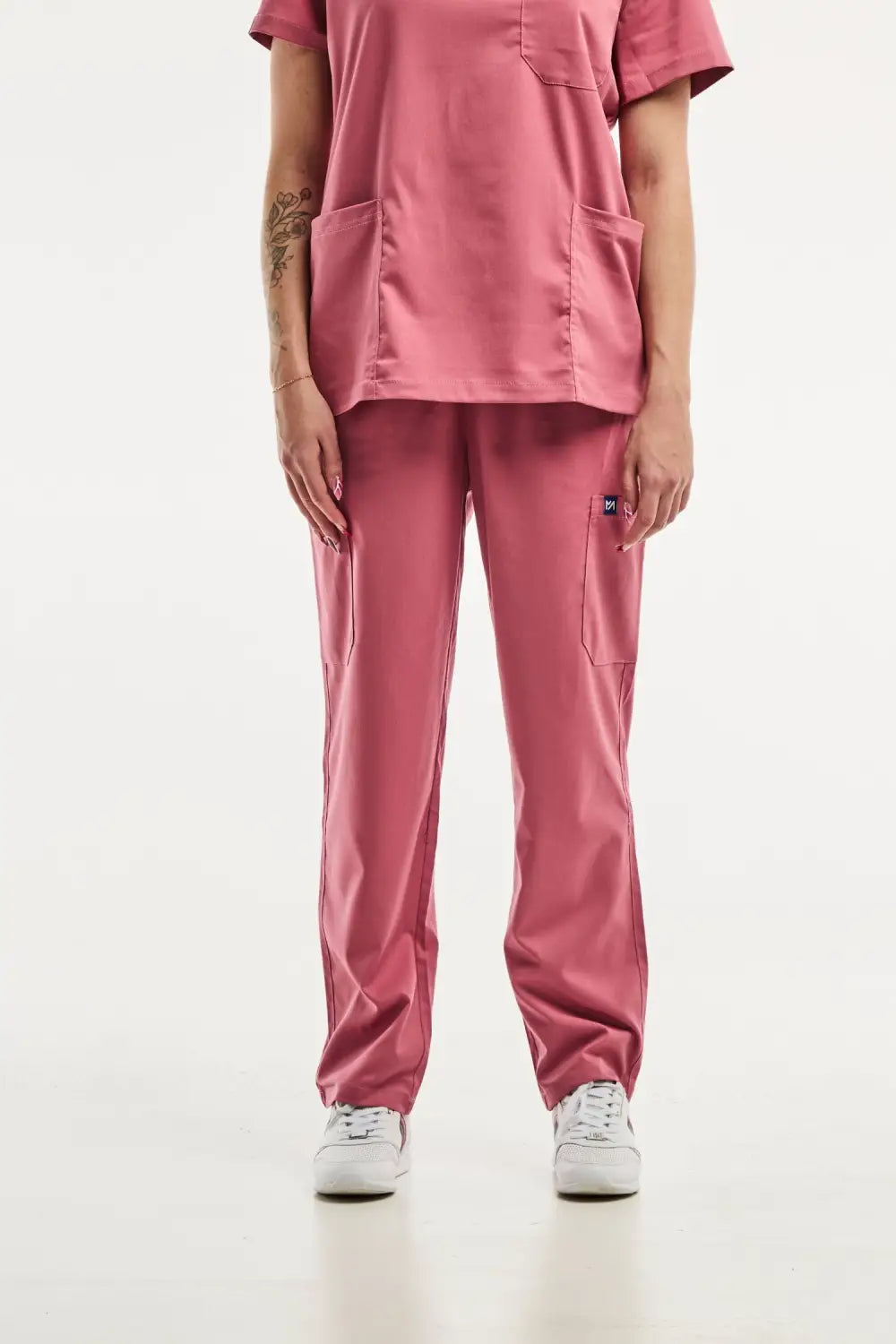 Aelin EMMA tenue médicale femme rose col V stretch