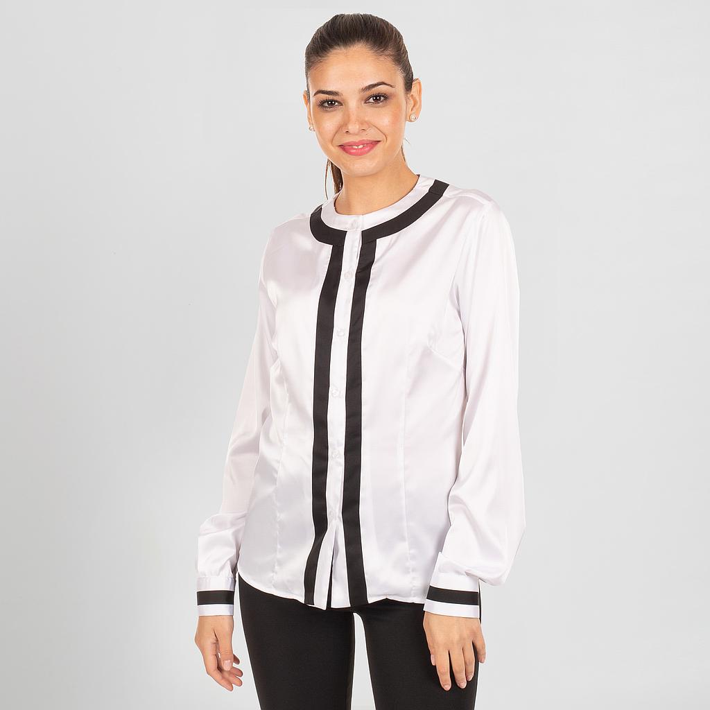 GARY'S Melania blouse noire M manches longues satin