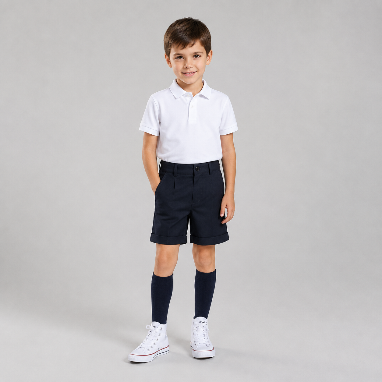 Gary's bermuda scolaire enfant gris clair zip taille 8