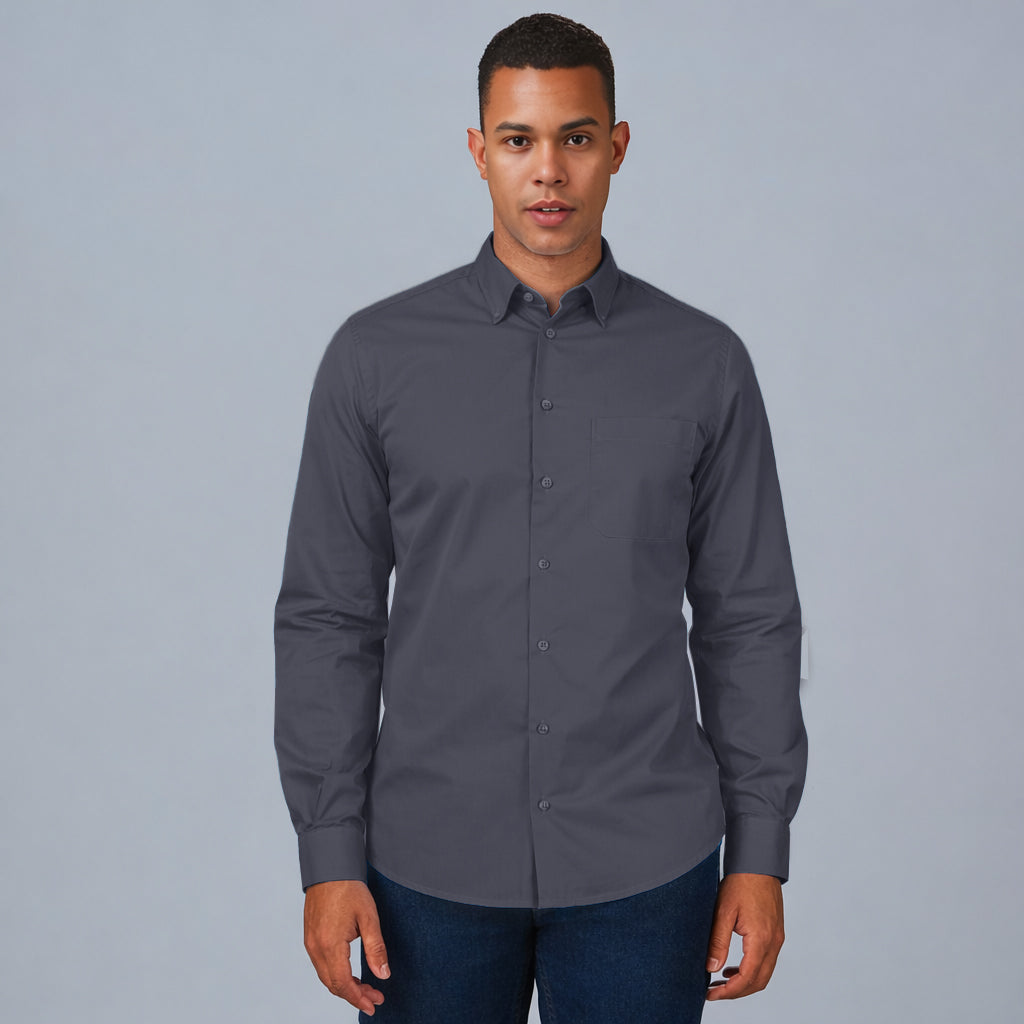 GARY'S chemise homme manches longues 1 poche noir