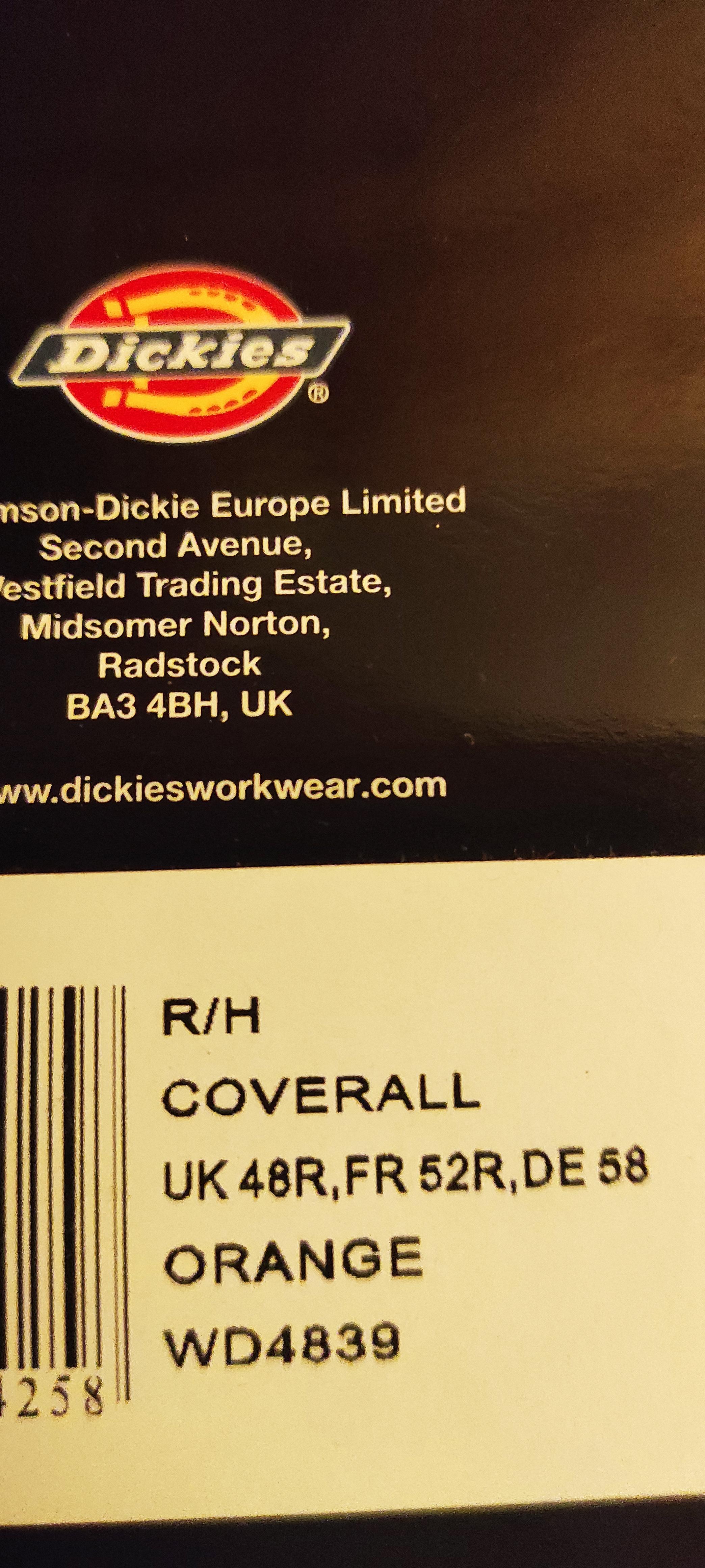 Dickies Redhawk Combinaison Travail Coton Vert Lincoln 3XL