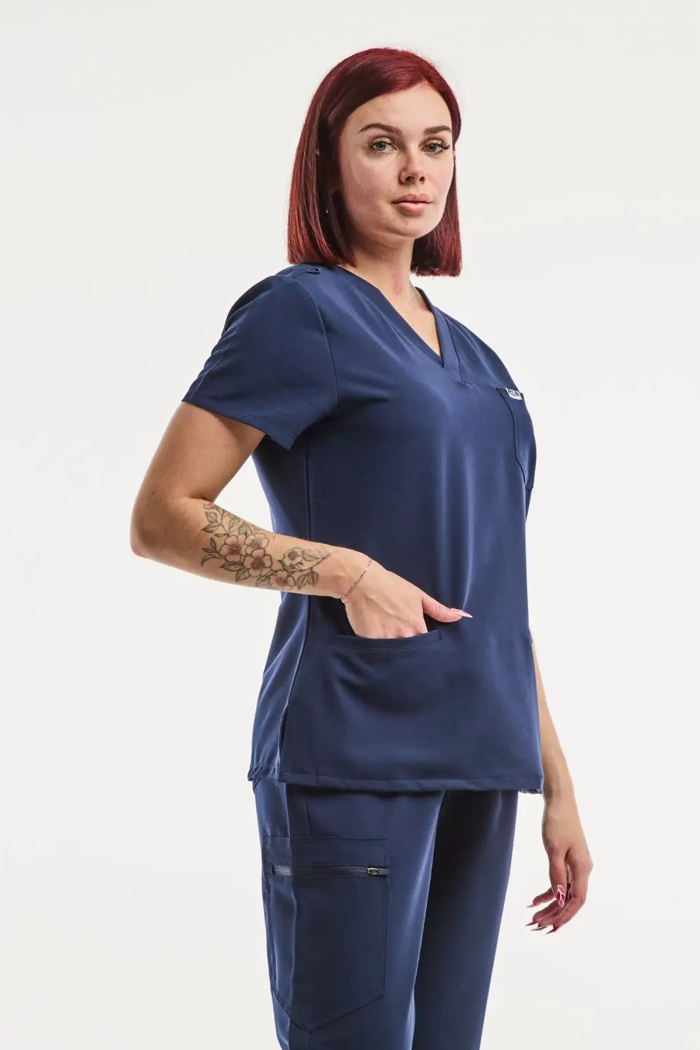Aelin Paris Tenue Médicale Femme Bleu Marine Stretch