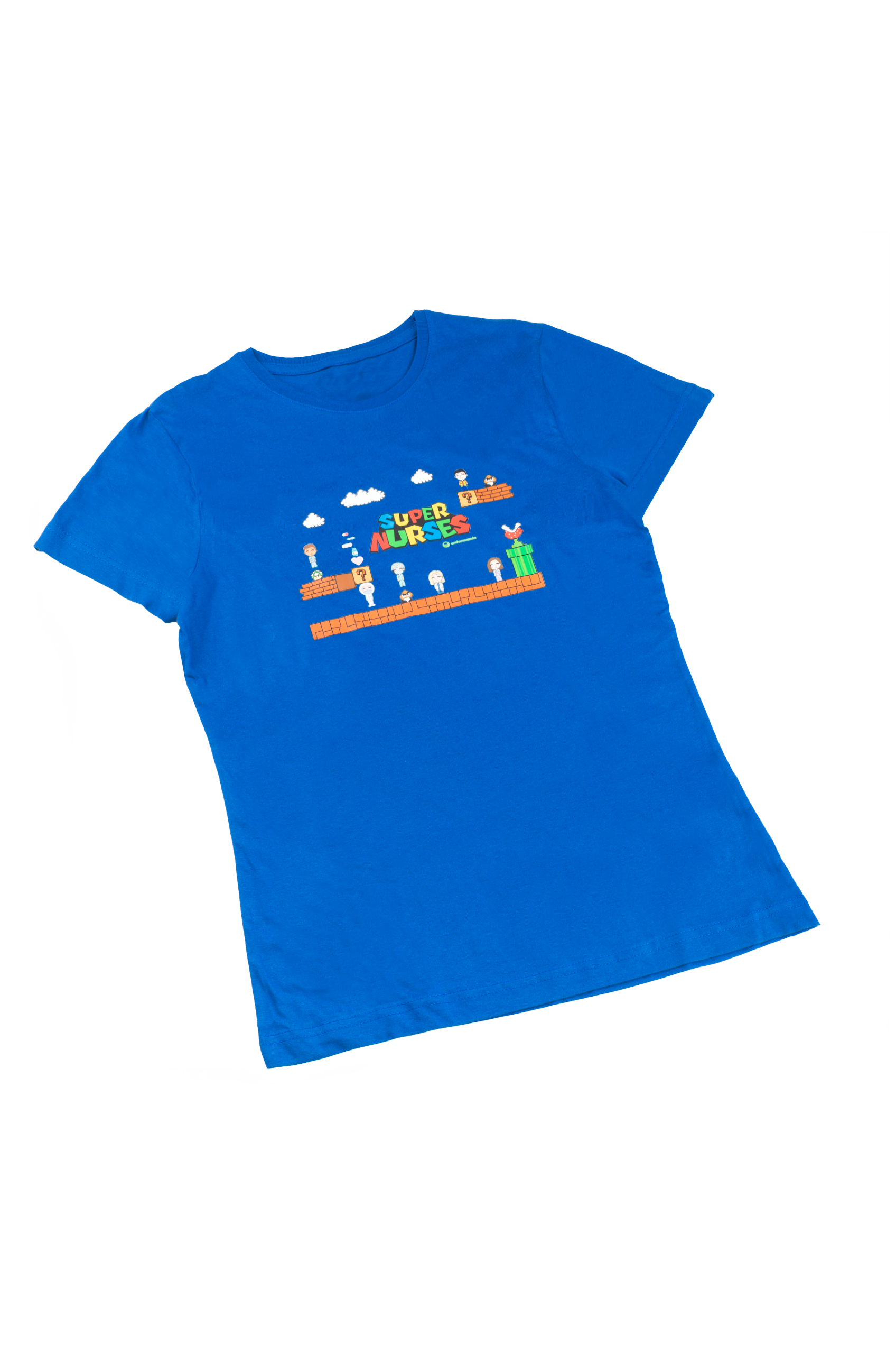 Enfermania Ropa t-shirt femme bleu royal imprimé sanitaire