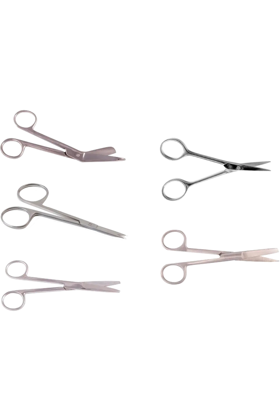 Enfermania Set 5 ciseaux gaucher inox autoclavable