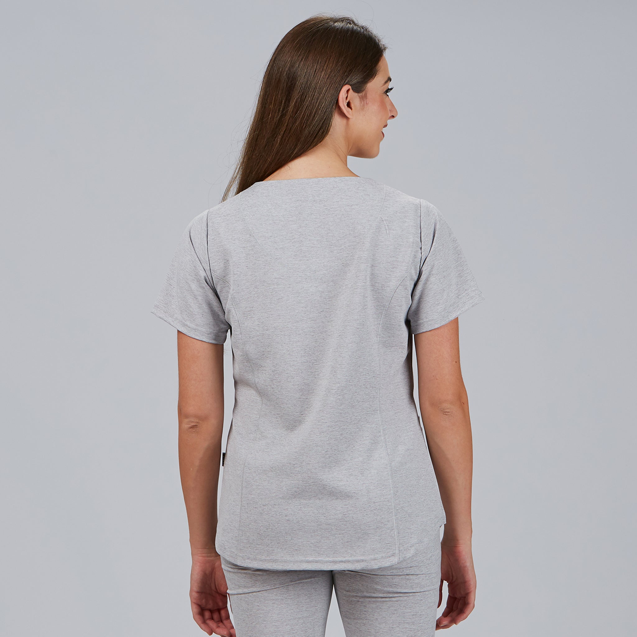 Gary's Irina blouse médicale gris perle manches courtes stretch