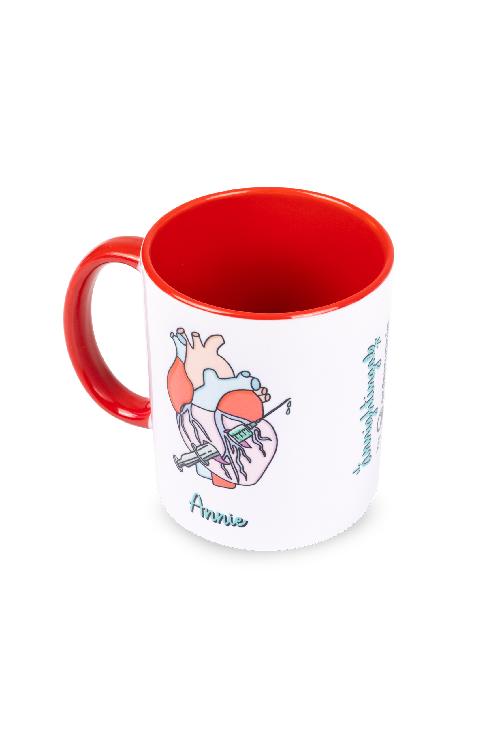 Enfermania Rebelheart tasse céramique rouge personnalisable 350ml