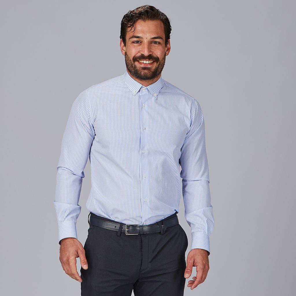 GARY'S Lorenzo chemise homme slim rayée bleu céleste