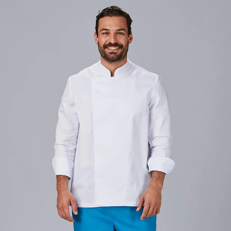 Gary's Chef Jackets veste cuisine blanche manches longues velcro