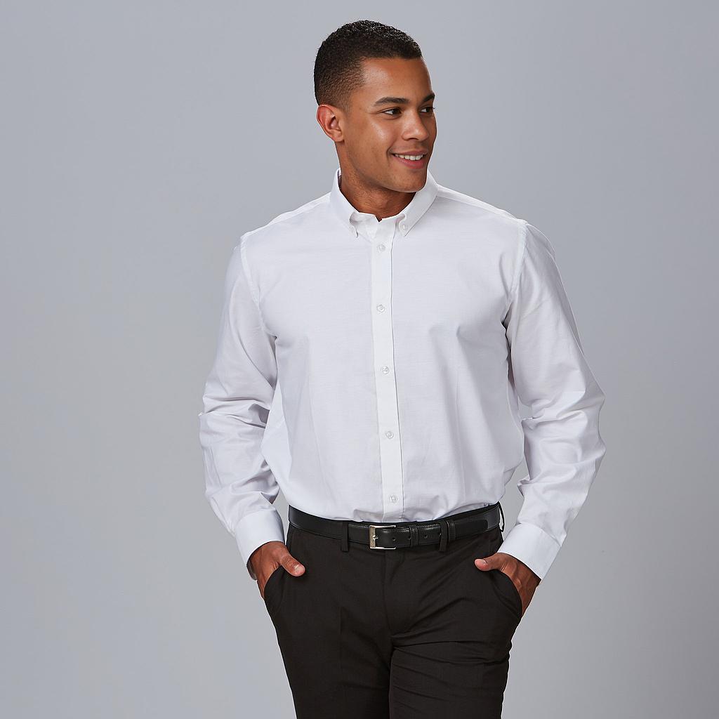 GARY'S Oxford Chemise Homme Blanche Manches Longues