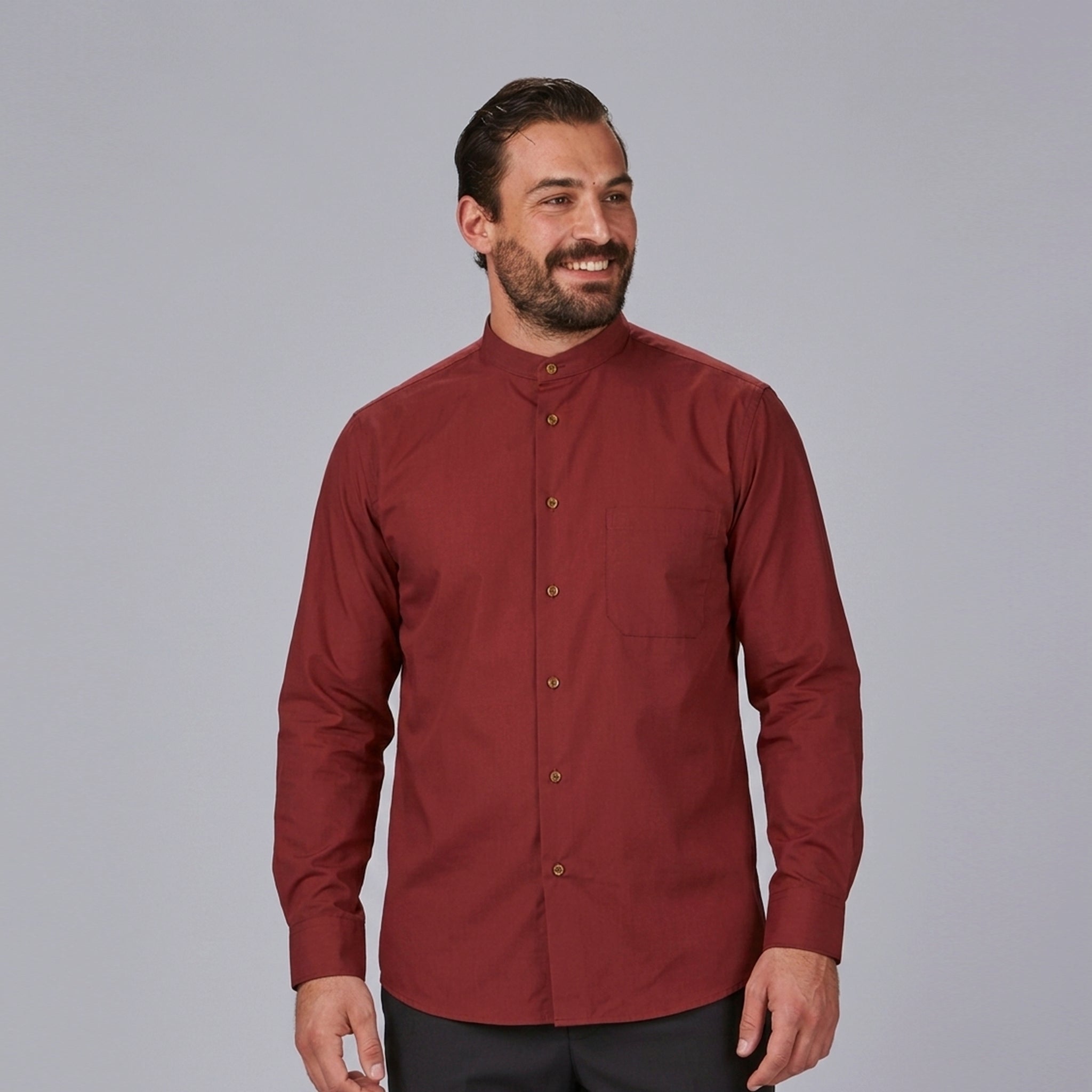 Gary's Mao chemise homme noire manches longues