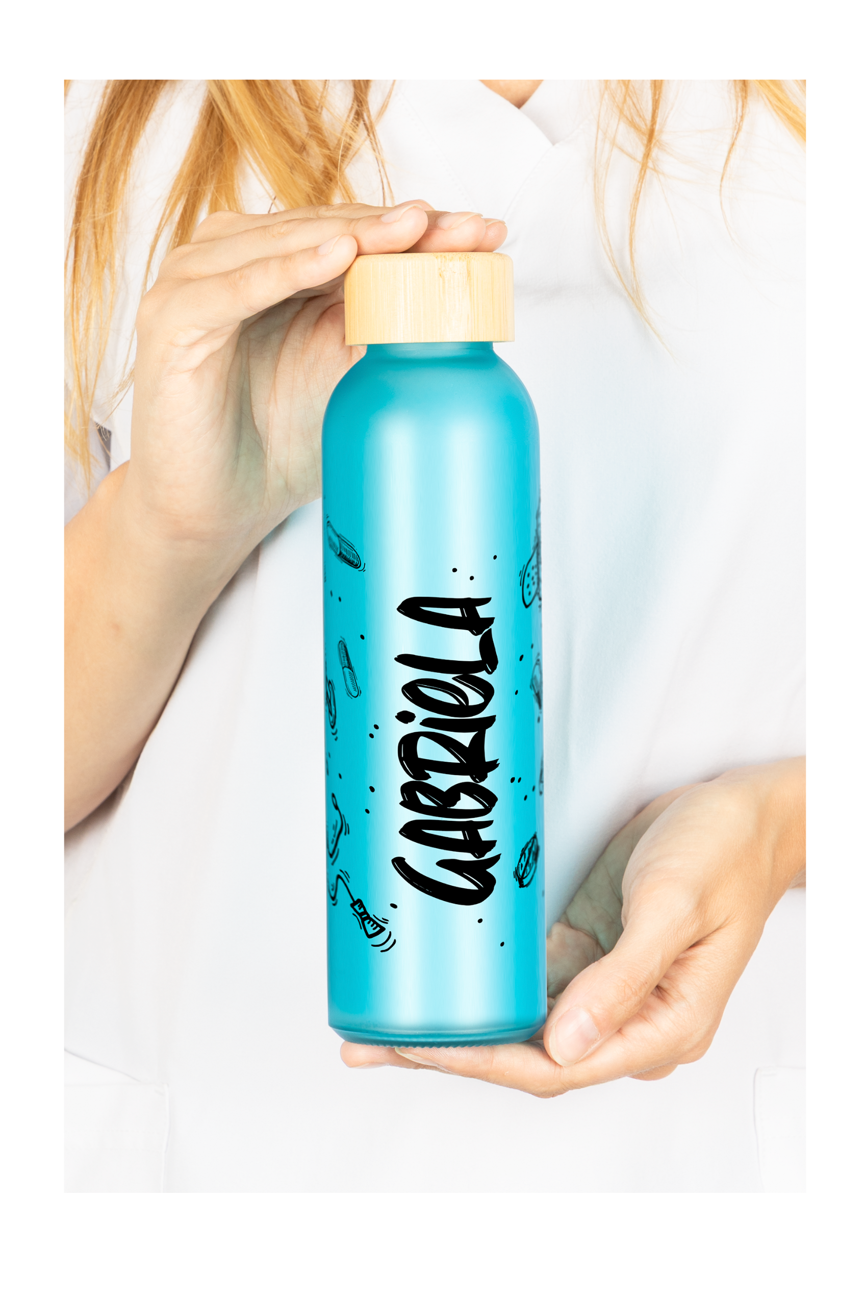 Enfermania Motion Collection gourde verre bleu 500 ml