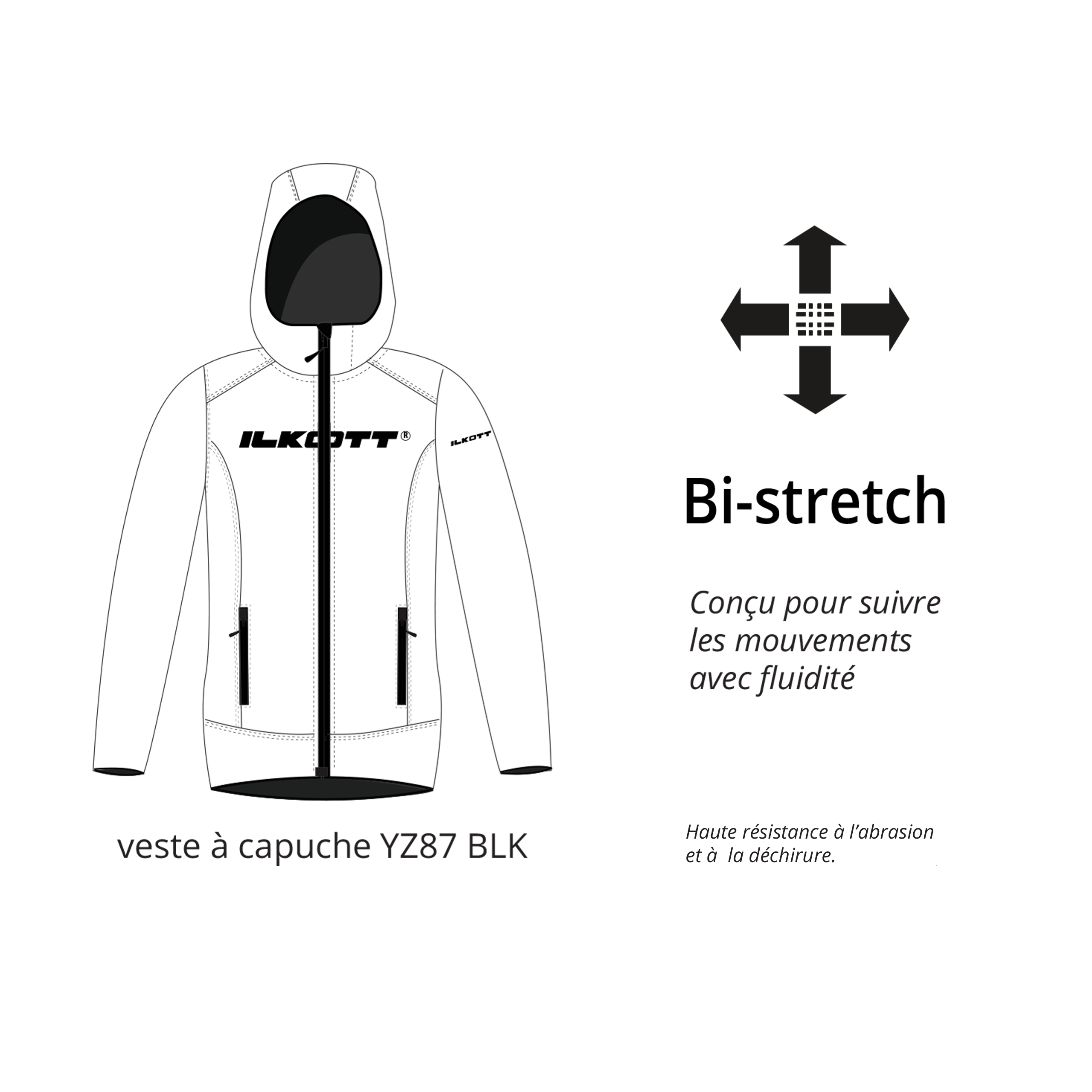ILKOTT veste à capuche sweat de travail à capuche
