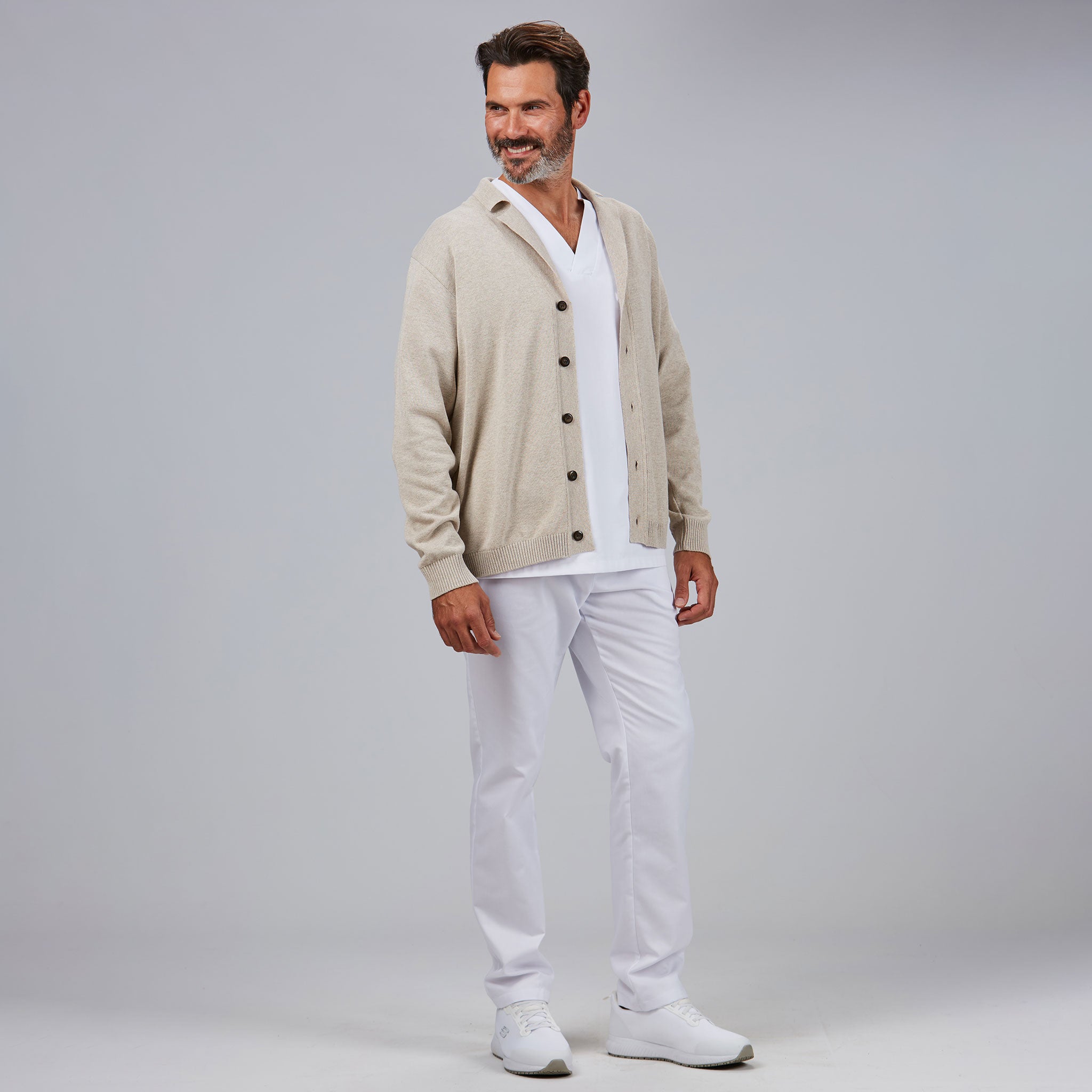 GARY'S Cardigan gilet homme boutonné col revers recyclé