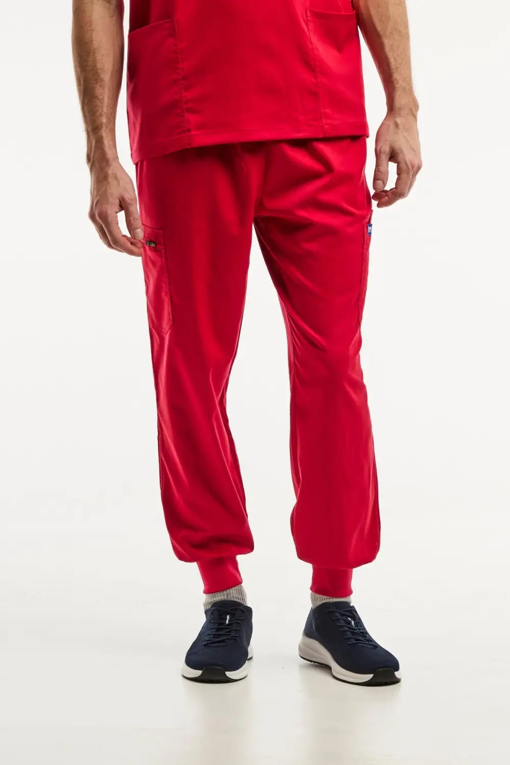 Aelin LUCA pantalon médical jogger homme rouge stretch