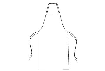 Gary's tablier imperméable éponge plastifiée blanc 90x75 cm