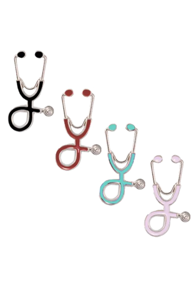 Enfermania pin stéthoscope bordeaux 25x10 mm