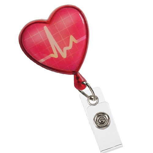 Enfermania Accesorios Cœur EKG porte-ciseaux rétractable rouge