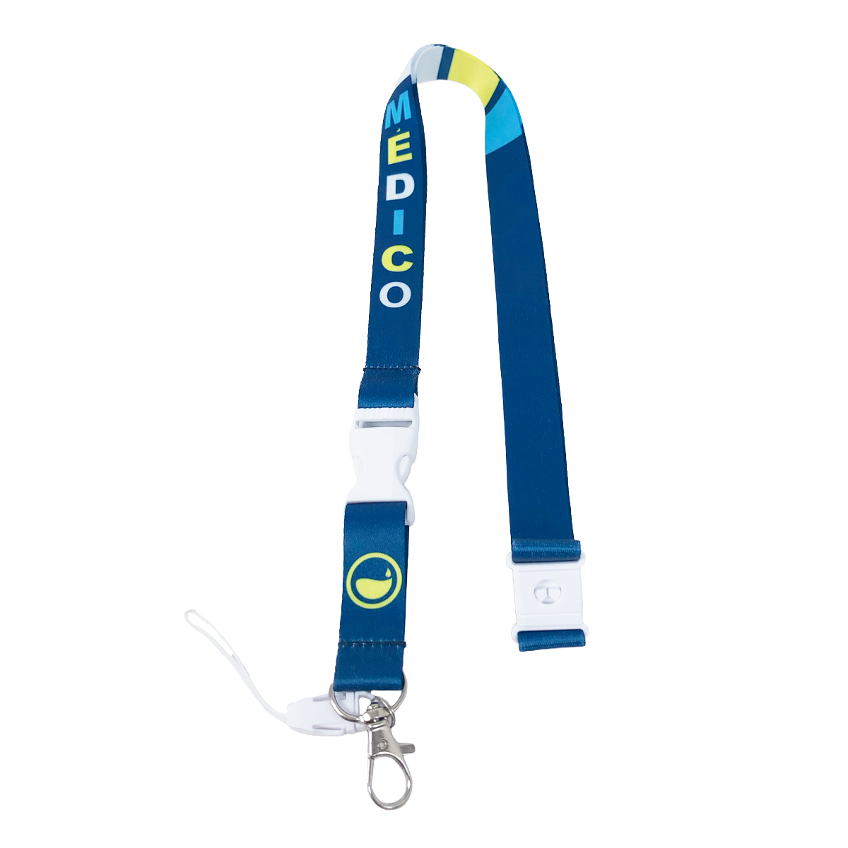 Enfermania Eighties lanyard tour de cou médical Gris + mousqueton