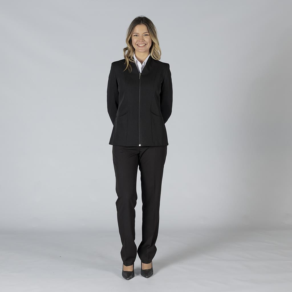 Gary's Trivial blazer femme noir zip col cheminée