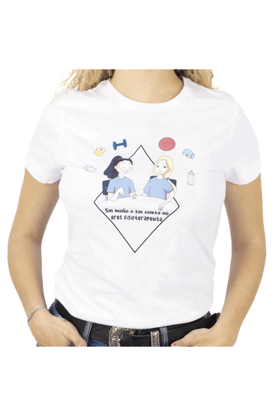 Enfermania Ropa t-shirt femme Eres Fisioterapeuta blanc coton