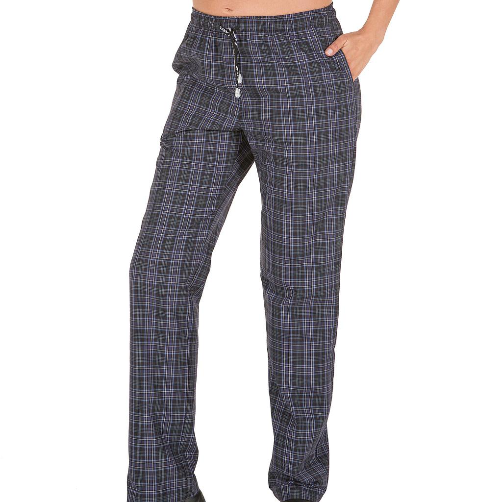 GARY'S Pantalon Cuisine Vichy Bleu - Cordon et Élastique