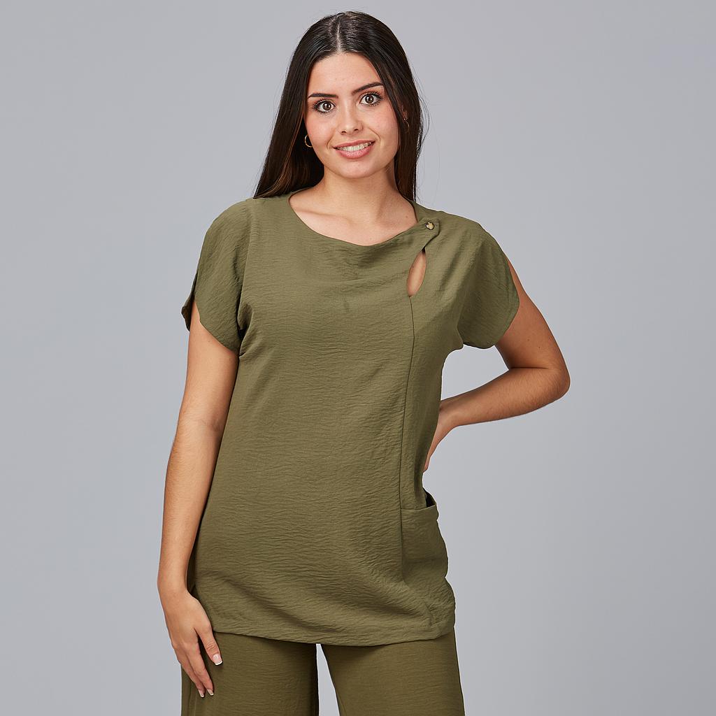 Gary's Pimpinela Blouse Femme Beige Manches Courtes
