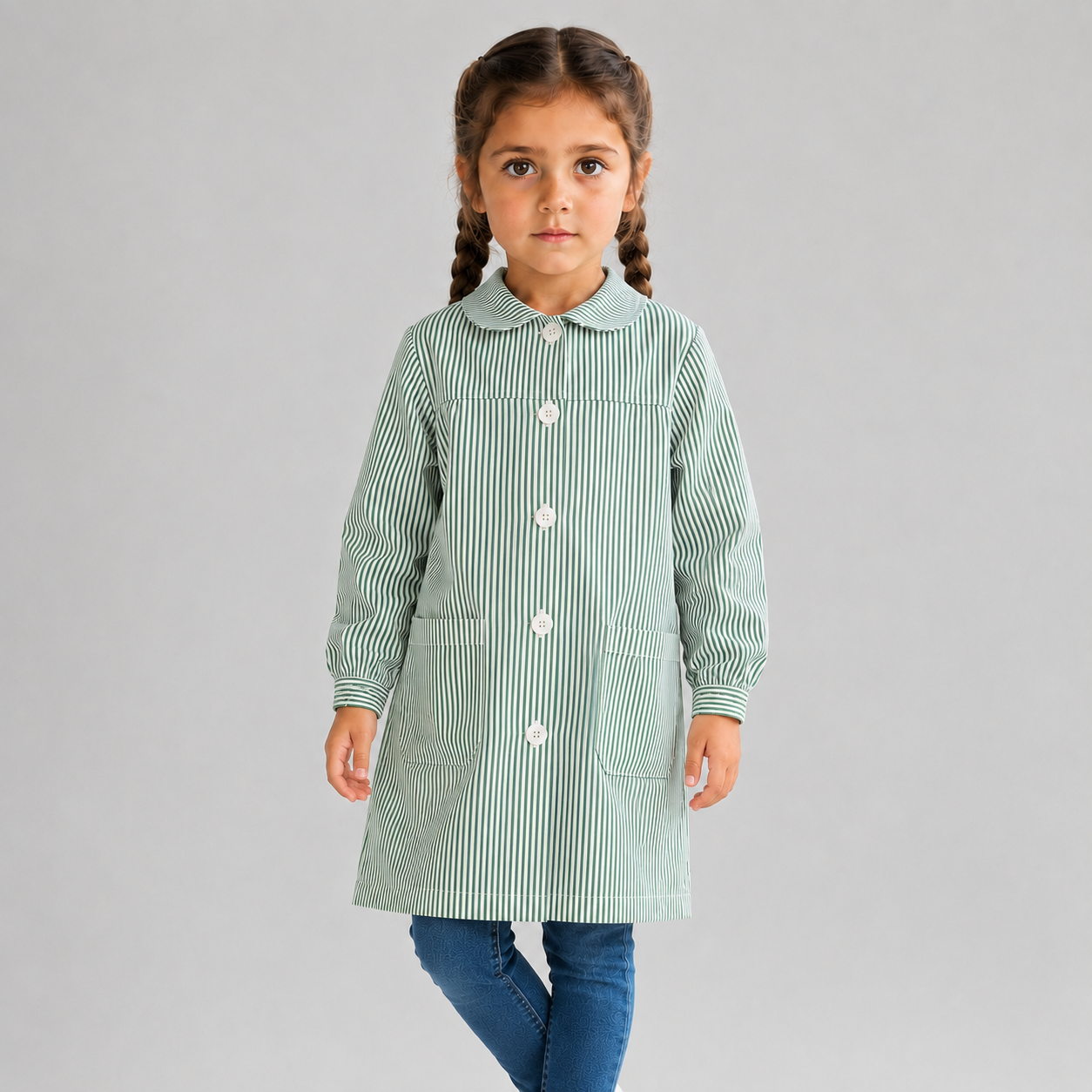 Gary's Children Peter Pan tablier école vichy vert