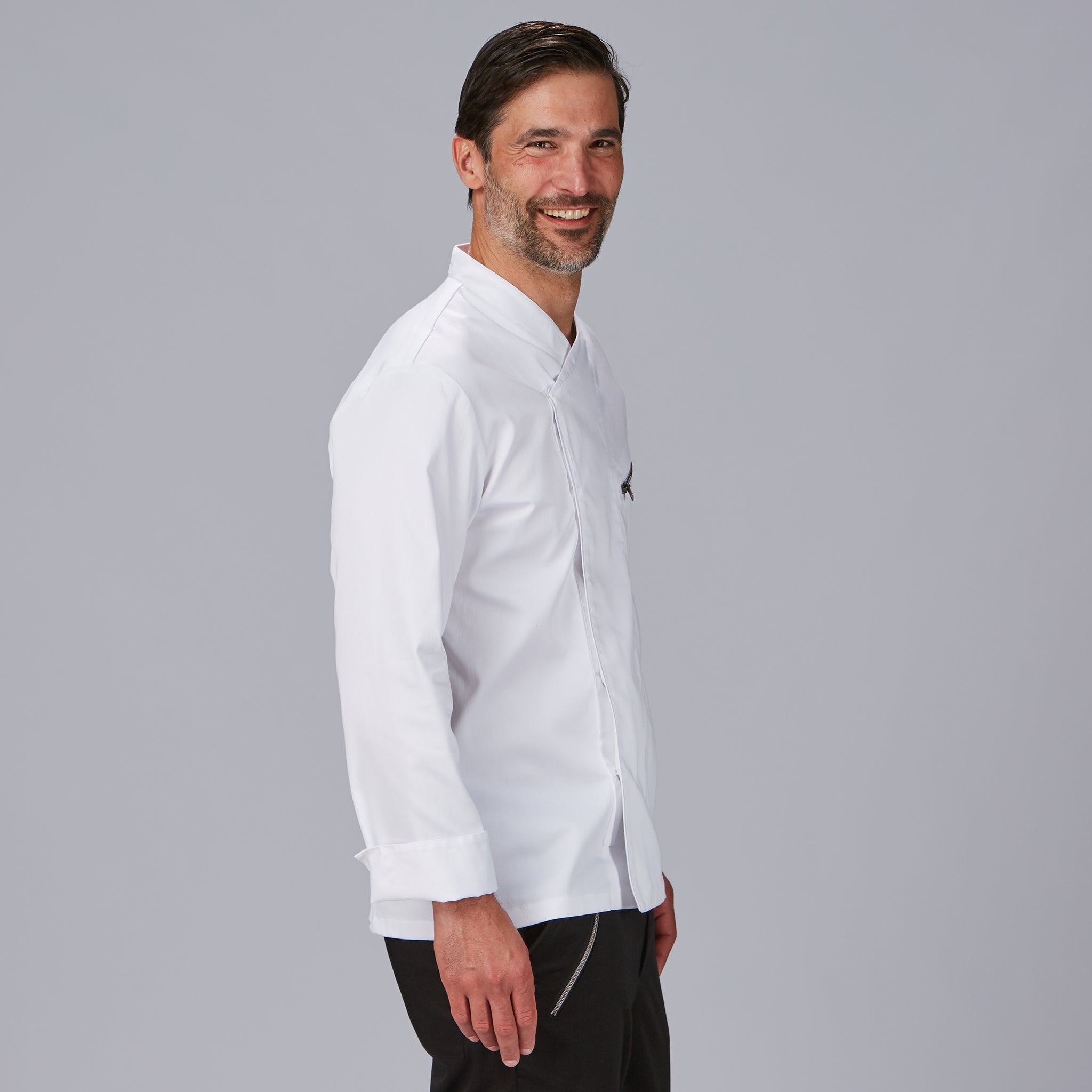 GARY'S Chef Jackets Vico veste cuisine noire satin coton