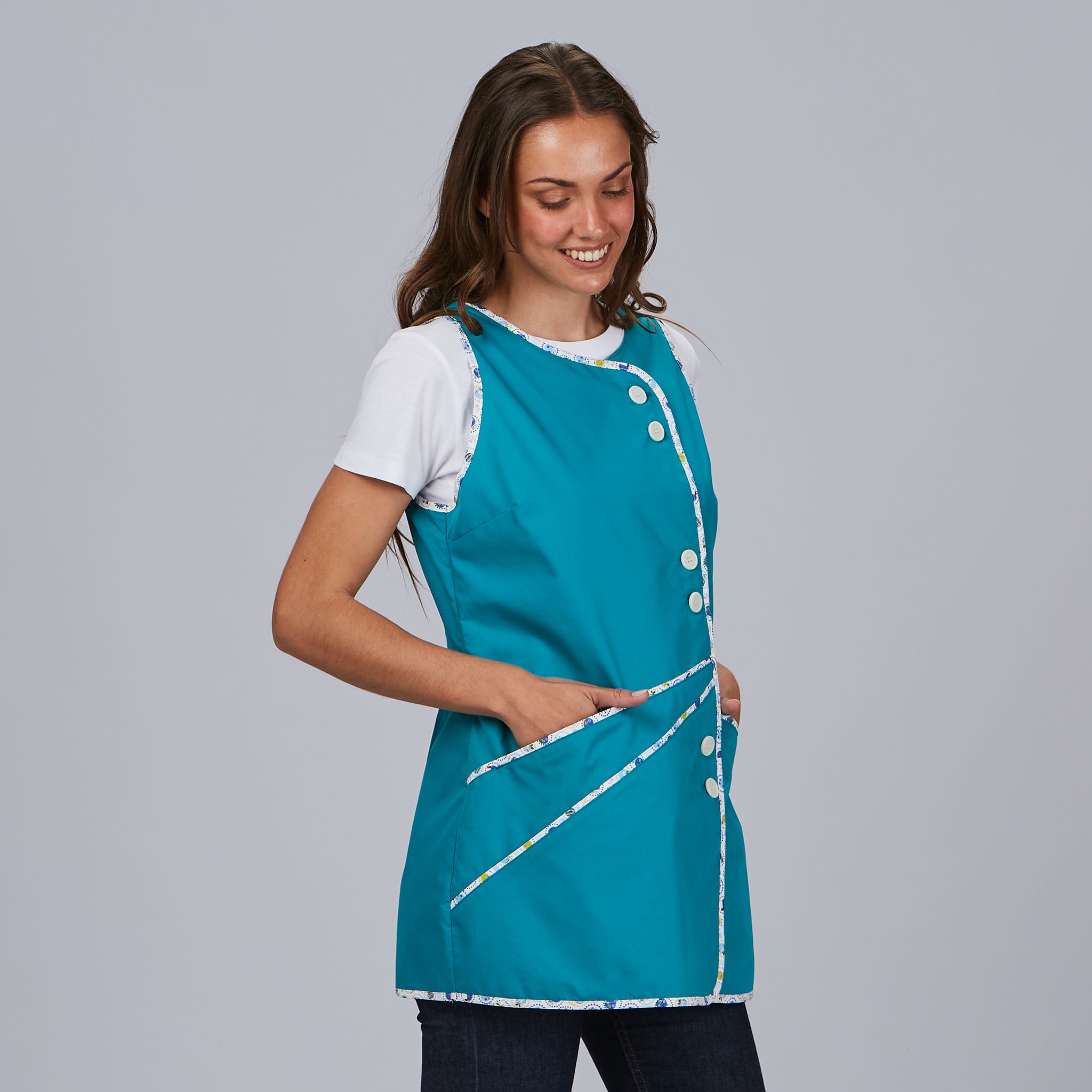Gary's Funkids blouse femme vert eau croisée poches