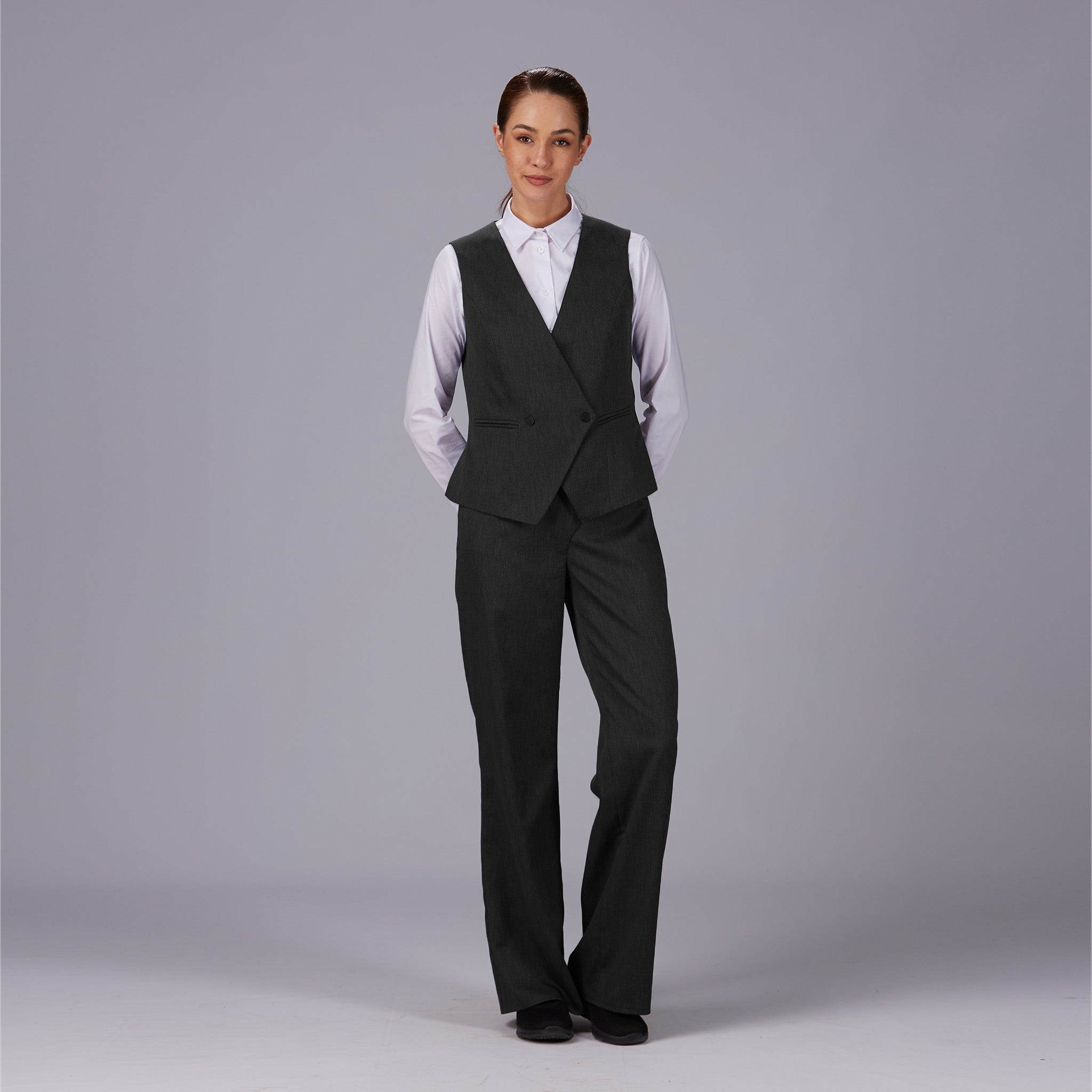 GARY'S Wrap pantalon travail femme noir croisé
