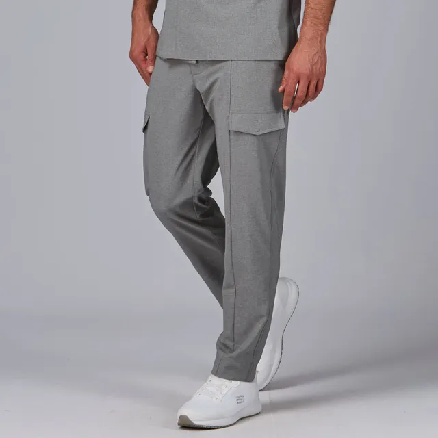 GARY'S pantalon unisexe gris perle poches stretch élastique