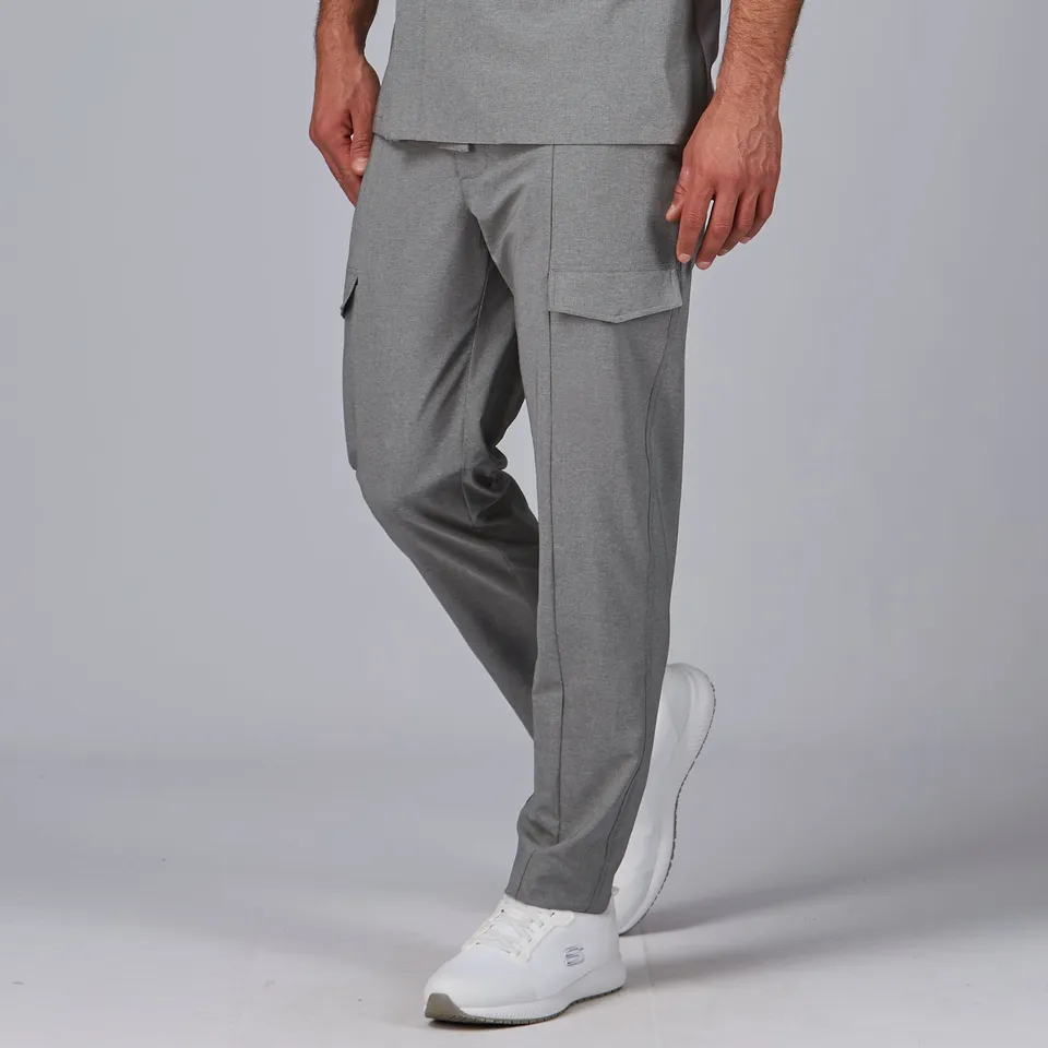 GARY'S pantalon unisexe gris perle poches stretch élastique