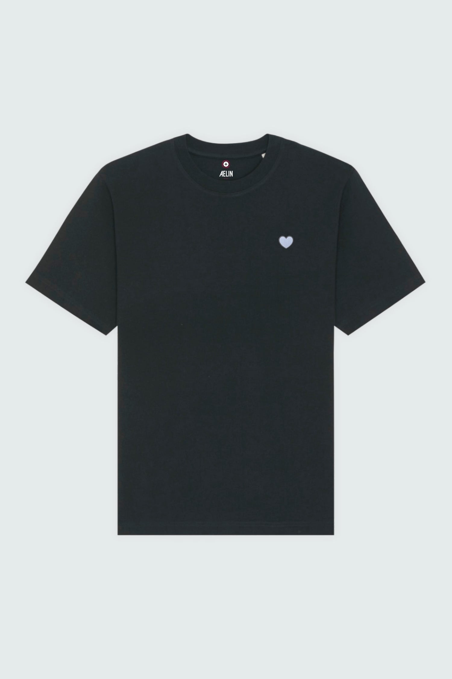 Aelin Slimfit NEW T-shirt coton unisexe motif coeur noir