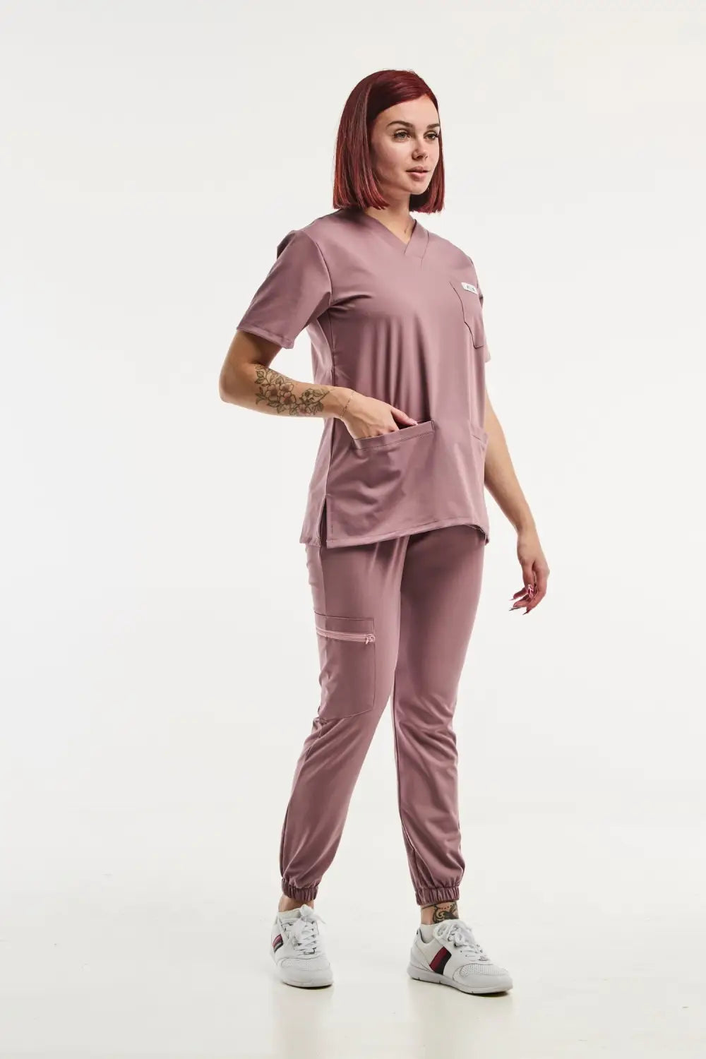 Aelin Slimfit NEW Tenue Médicale Rose Stretch 2 Pièces