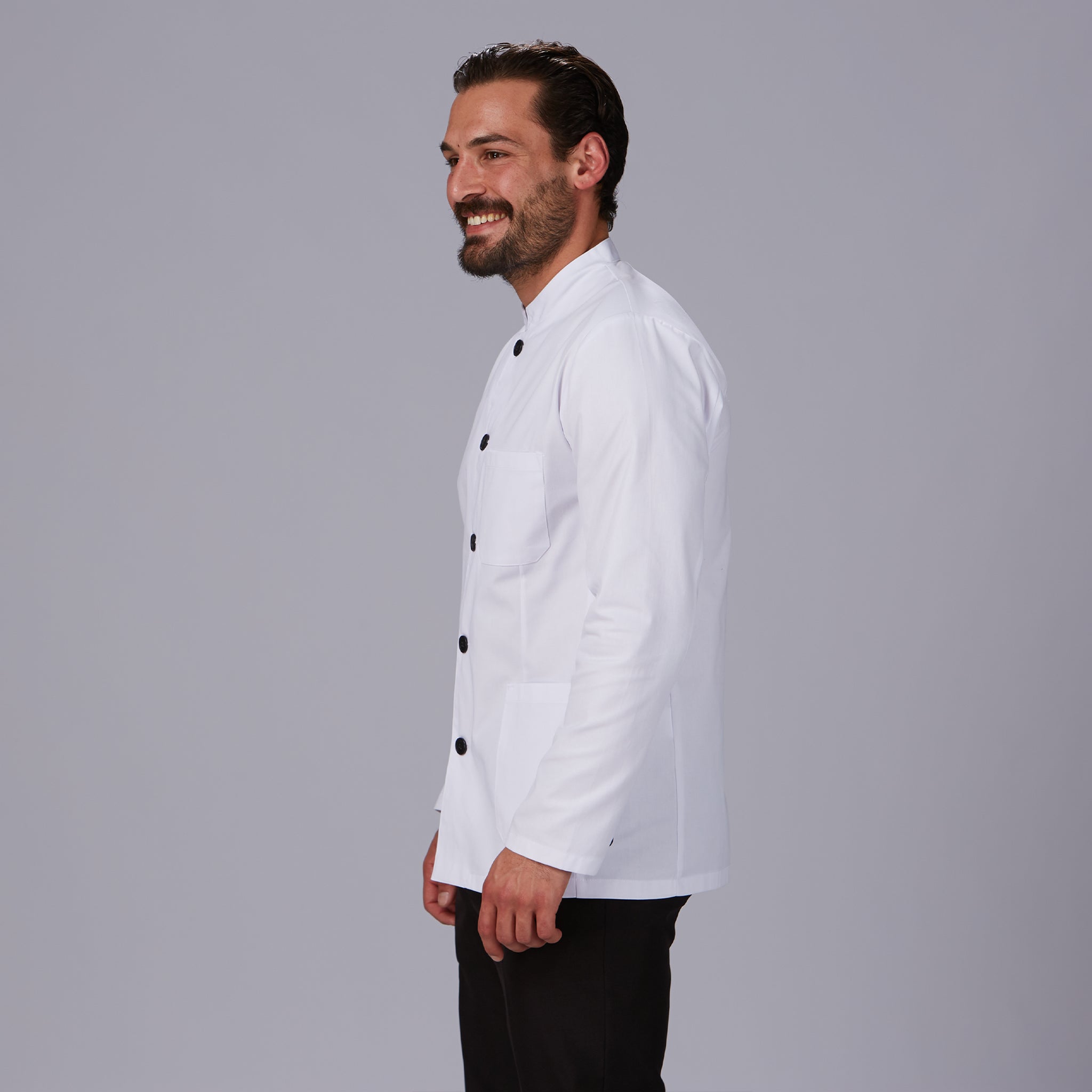 Gary's Jackets veste service homme blanche col mao