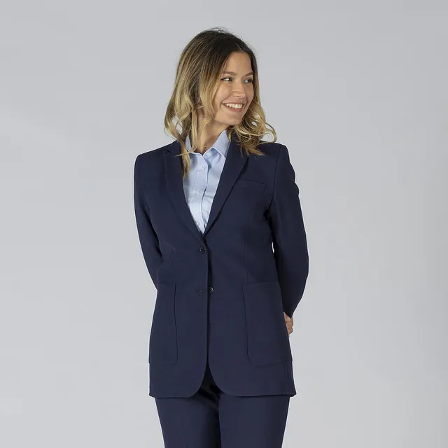 GARY'S Welfare Blazer veste tailleur femme marine laine stretch