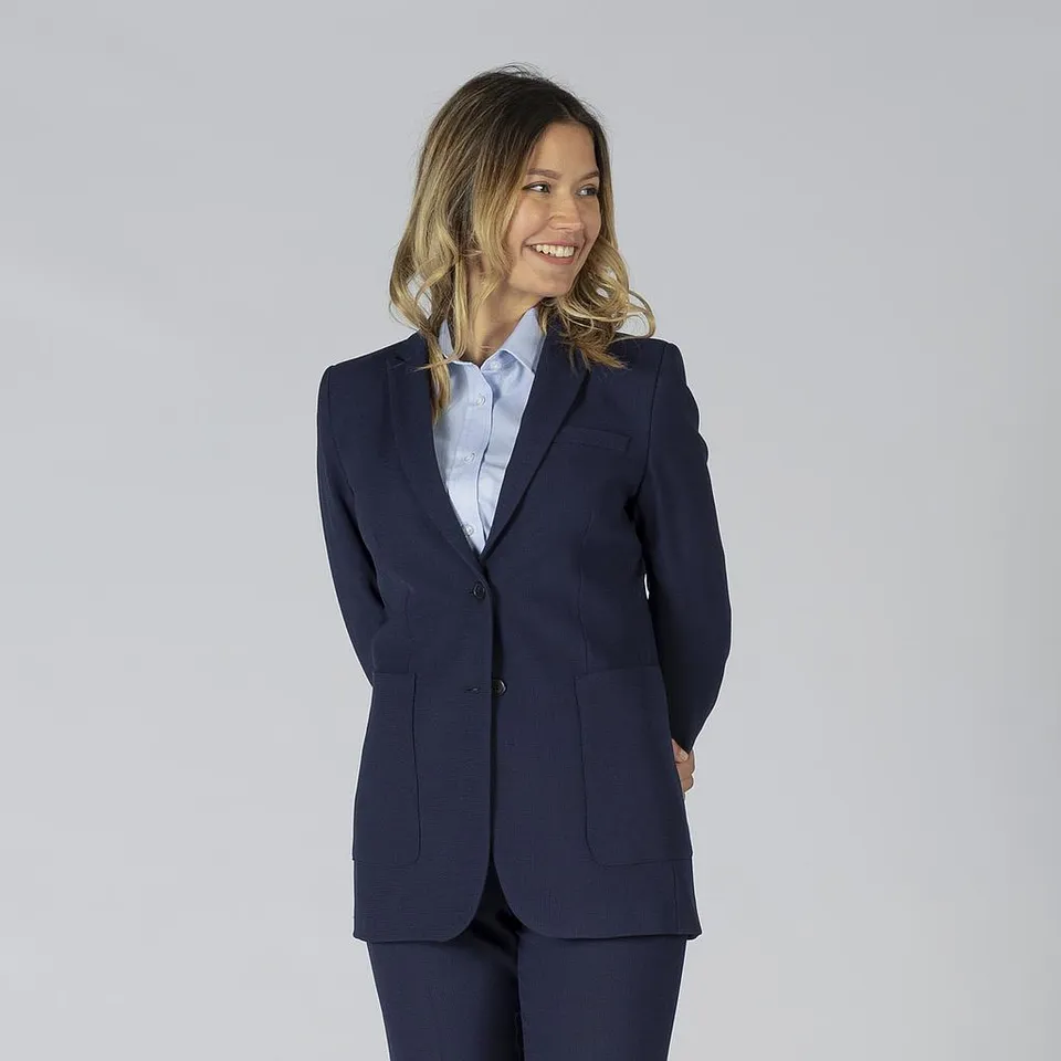 GARY'S Welfare Blazer veste tailleur femme marine laine stretch