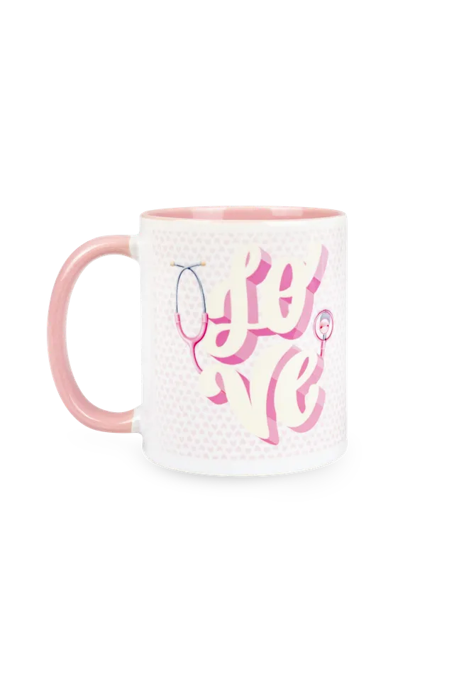 Enfermania Love tasse céramique rose 350 ml