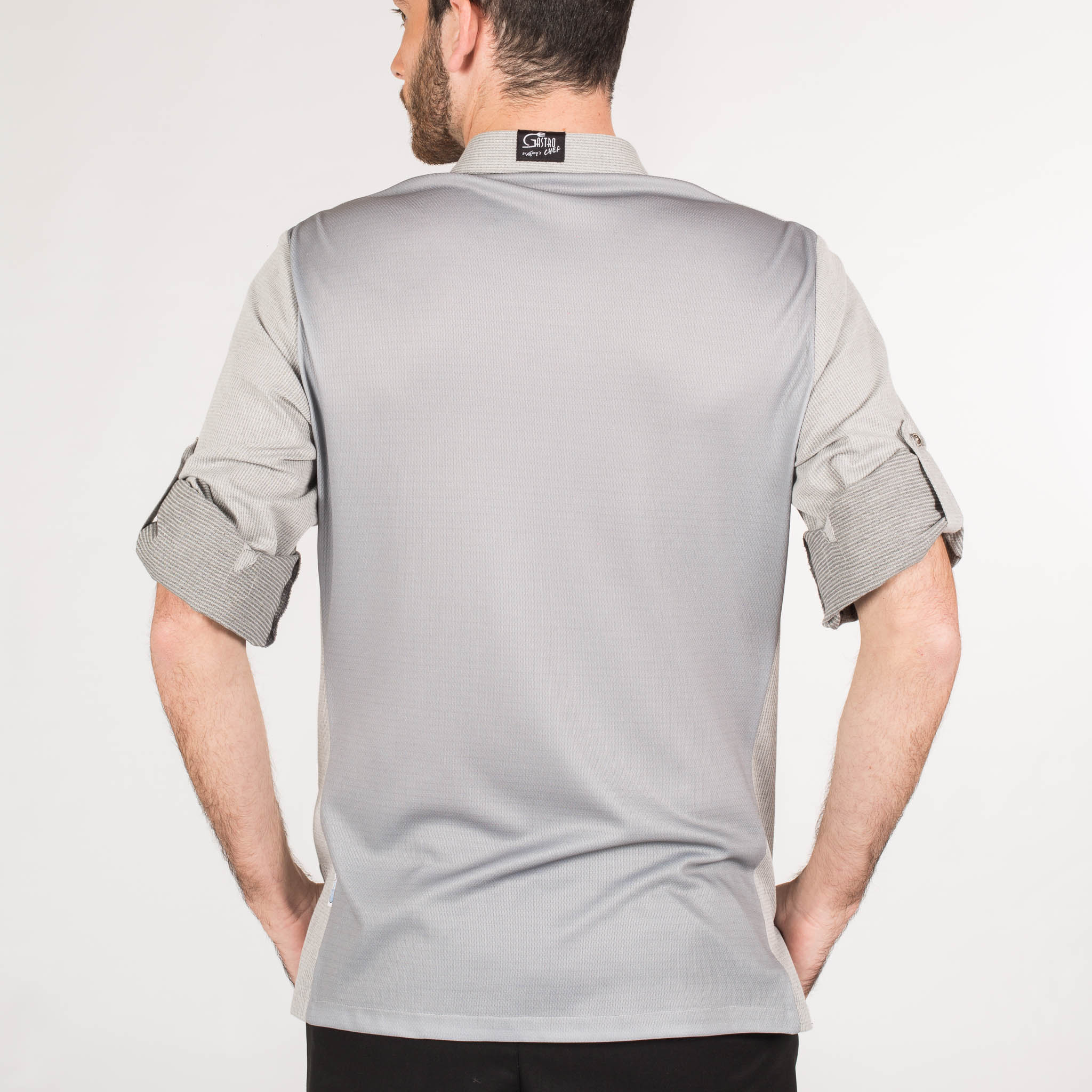 Gary's Chef veste cuisine homme Leto grise œil-perdrix