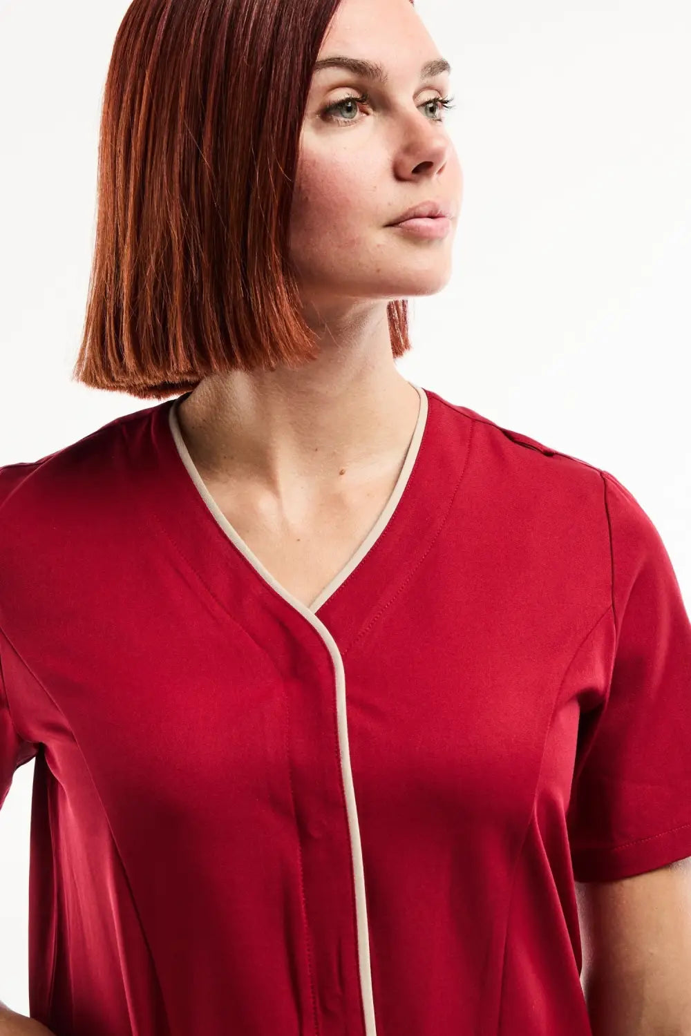 Aelin Serena Blouse Médicale Femme Bordeaux Stretch XS-3XL