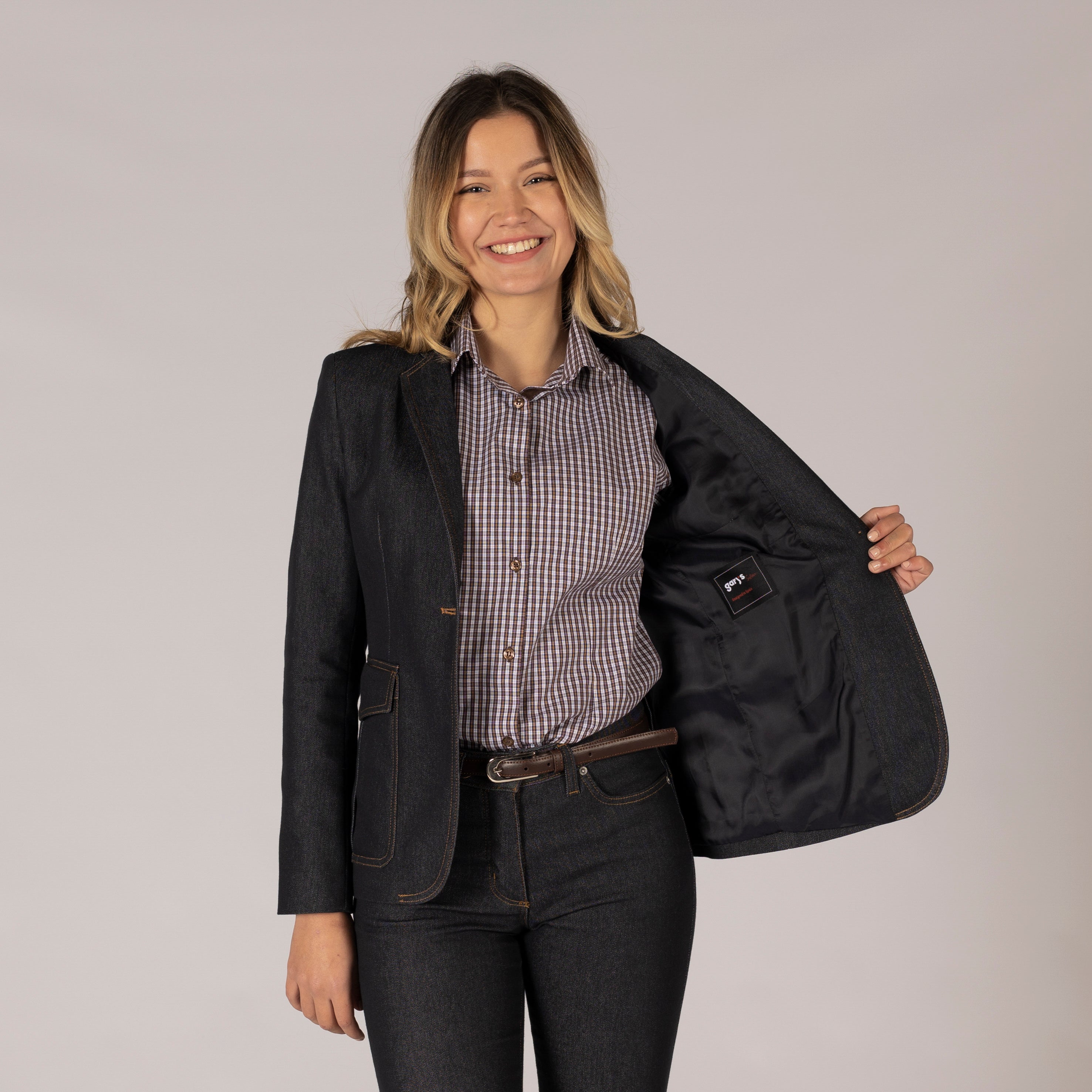 GARY'S Jackets blazer femme marine 1 bouton stretch Trender