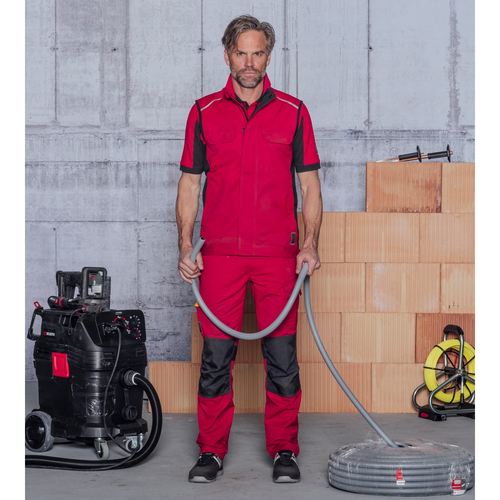 Würth MODYF Cetus pantalon travail rouge/anthracite 48 Cordura
