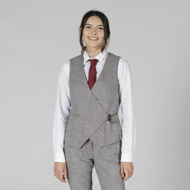 Gary's Cheviot Gilet de Travail Femme Gris Boucle