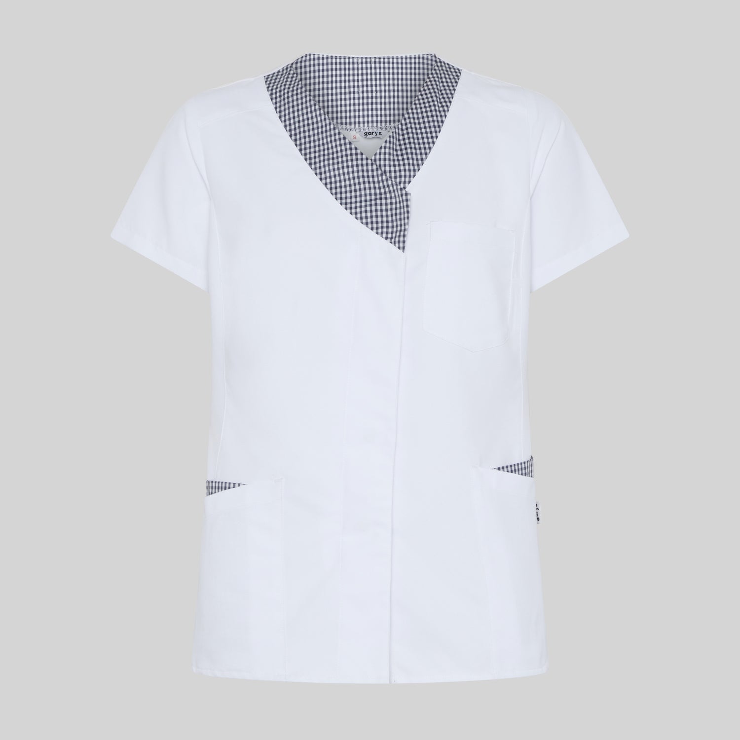 Gary's Peña Blouse Travail Femme Blanche Marine Zip