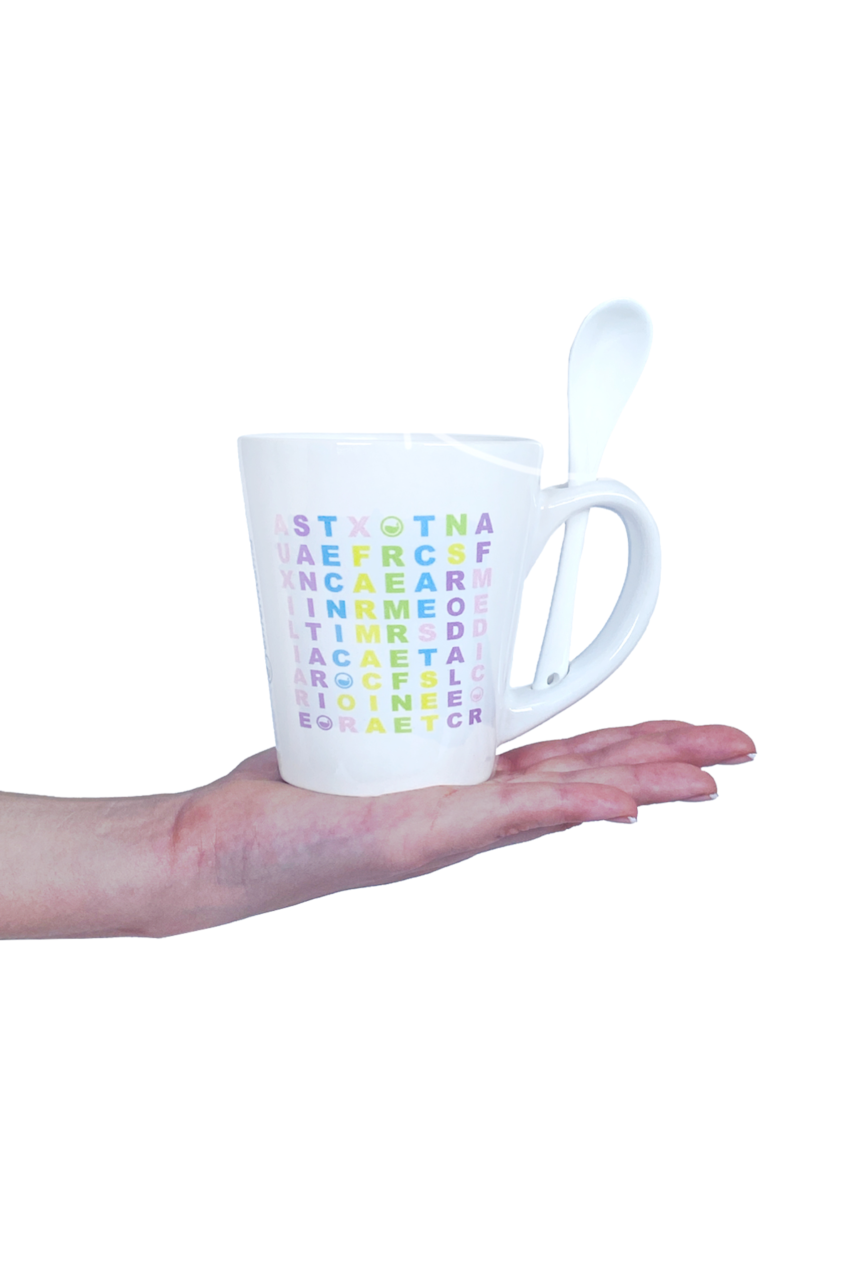 Enfermania Sopa de Letras tasse blanche 350 ml + cuillère