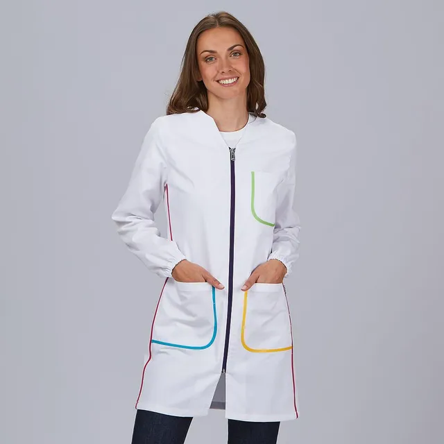 Gary's Colours Blouse blanche femme zip manches longues