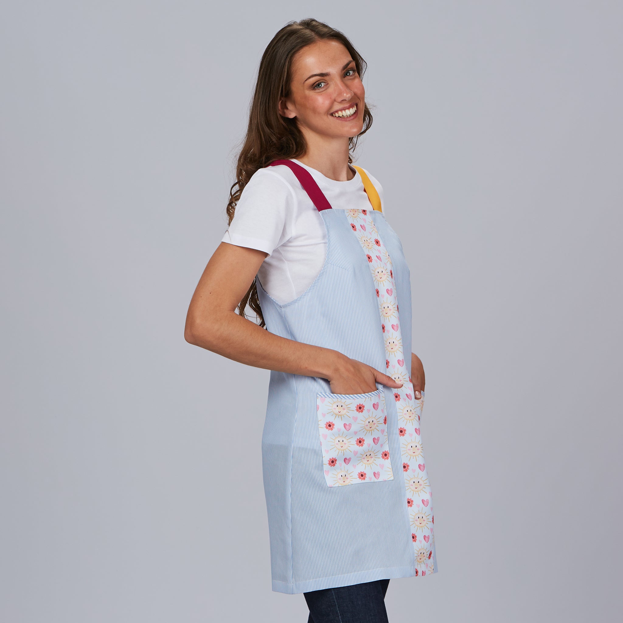 GARY'S Sun chasuble de travail vichy bleu clair 70 cm