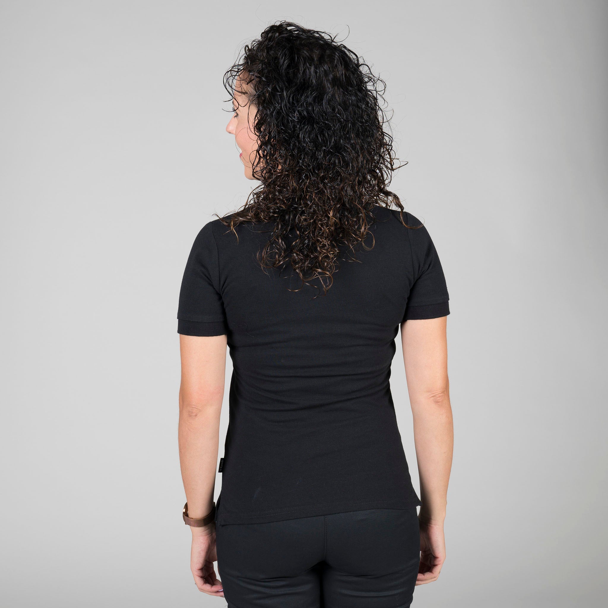 Gary's polo femme noir manche courte slim