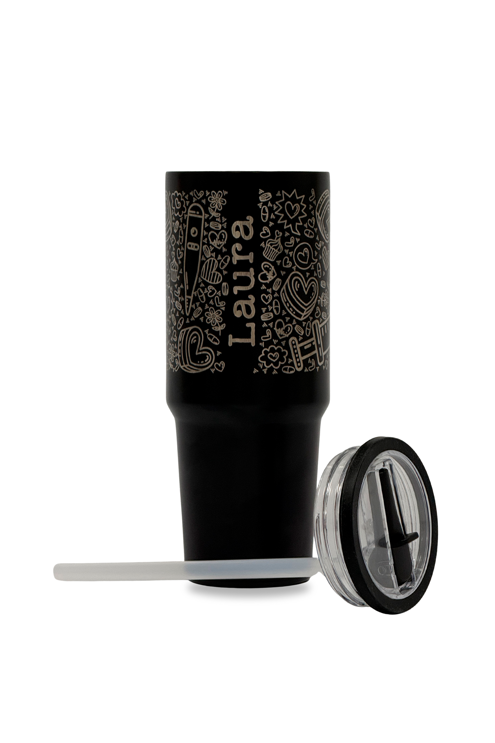 Enfermania Sweet Cake jarre thermique noire 870 ml gravée