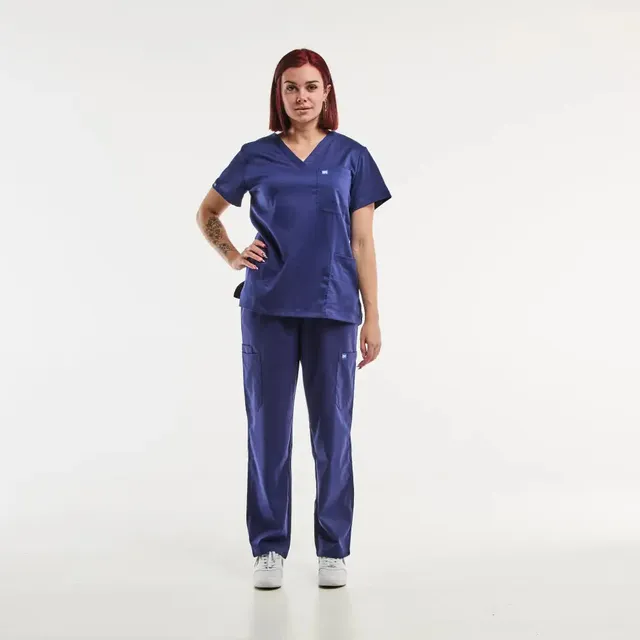 Aelin EMMA tenue médicale femme bleu marine stretch